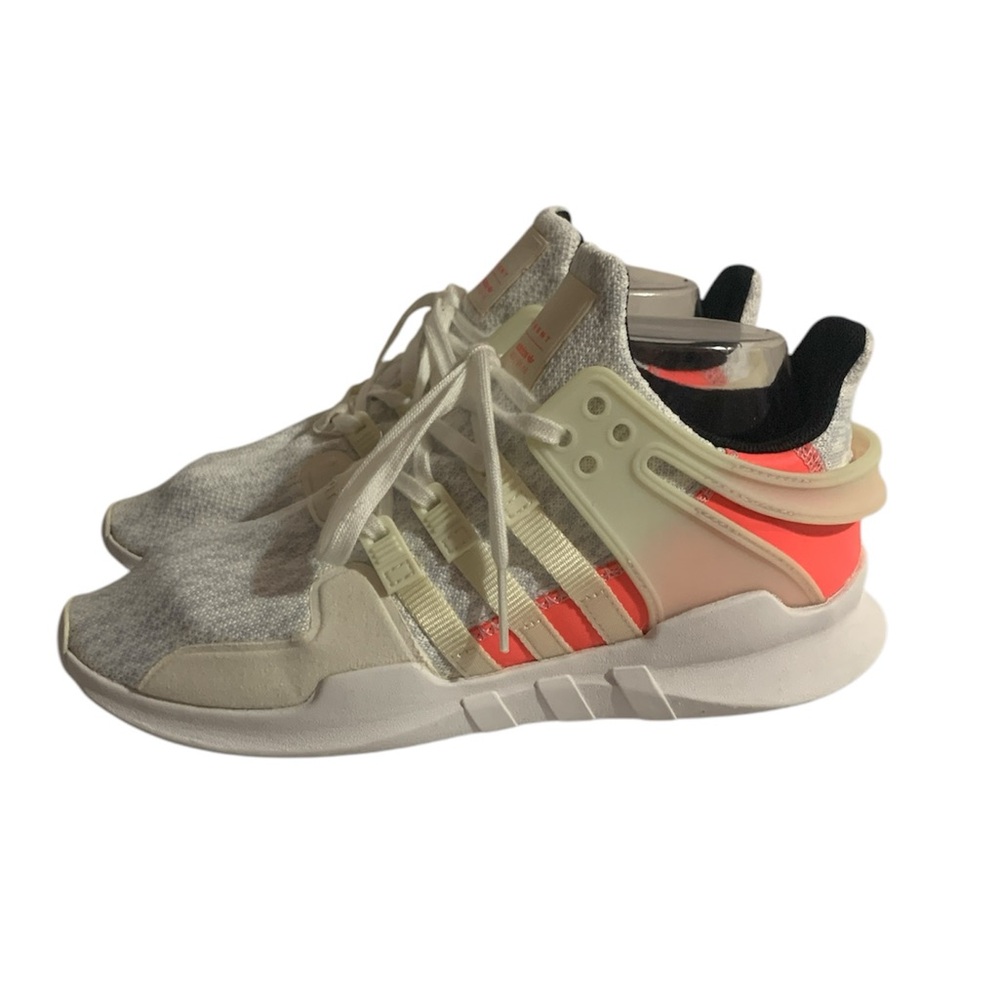 Adidas Gray and Coral EQT Sneakers Youth 6.5